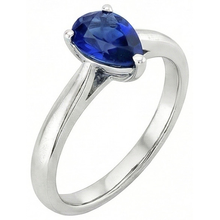 Afbeelding in Gallery-weergave laden, echte pear diamant 1karaat ring close-up detail
