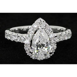 Peer Echt Diamond Engagement Halo Ring Klassieke Stijl 3 Karaat