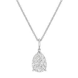 Parelgeslepen 2.50 Karaat Labgekweekt Diamanten Hanger Ketting Met Ketting 14K Witgoud