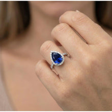 Afbeelding in Gallery-weergave laden, echte round diamant 5karaat ring met diamantaccenten
