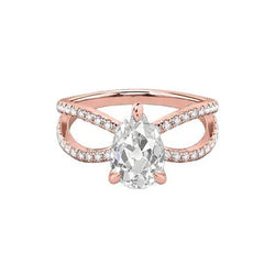 Peer Oude Mijn Geslepen Echt Diamanten Ring Gespleten Schacht 3,25 Karaat Roségoud