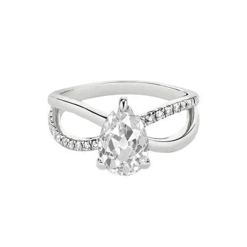 Peer Oude Mijnwerker Echt Diamanten Trouwring Gespleten Schacht Sieraden 3 Karaat