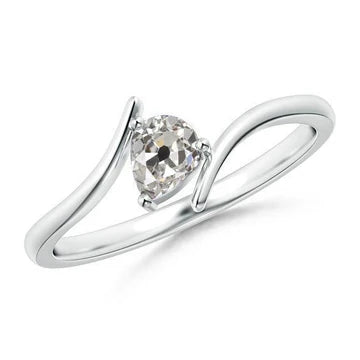 Peer Solitaire Oude Mijnwerker Echt Diamanten Ring 1,50 Karaat Uitsteeksels Spanning Stijl