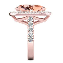 Afbeelding in Gallery-weergave laden, Perzik Kussen Morganiet Met Diamanten Ring Rose Goud Dames Sieraden
