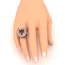 Afbeelding in Gallery-weergave laden, Perzik Kussen Morganiet Met Diamanten Ring Rose Goud Dames Sieraden

