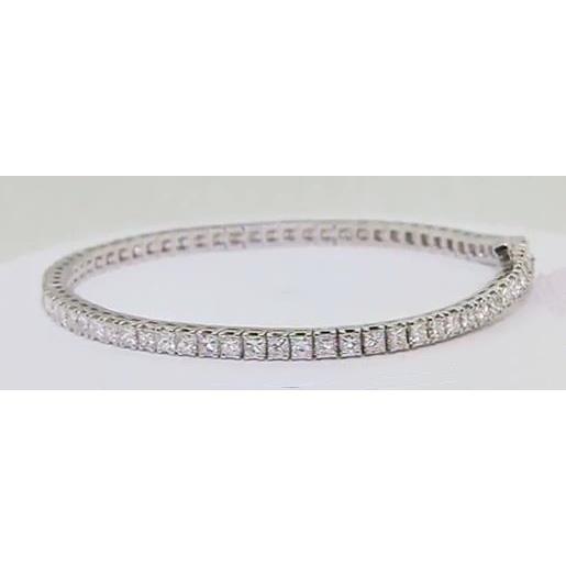 Prachtige 7 Karaat Prinses Geslepen Echt Diamanten Tennisarmband Goud 14K