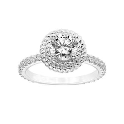 3.40 Ct Prachtige Natuurlijke uit de a aarde gewonnen Diamanten Jubileumring met Gedraaide Touwstijl Schacht