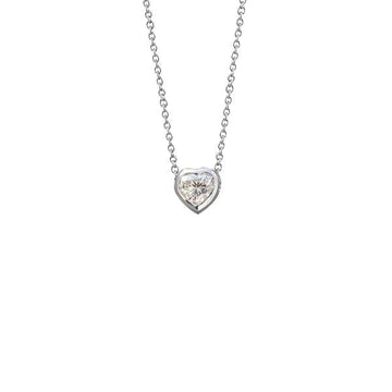 Prachtige Hart Geslepen Echt Diamanten Halsketting Hanger Massief Goud Wit 1 Ct.