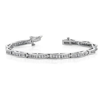 Prachtige Ronde Echt Diamanten Armband Massief Wit Goud 5,50 Karaat