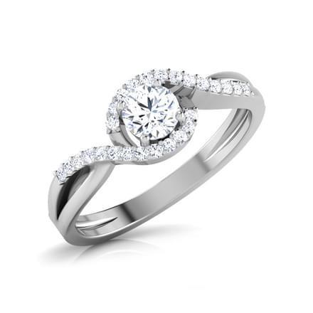 Prachtige Ronde Geslepen 2 Karaat Echt Diamanten Verlovingsring Wit Goud 14K