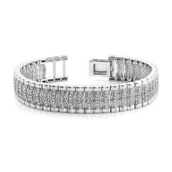 Prachtige Rond Geslepen Natuurlijke uit de aarde gewonnen Diamanten Herenarmband Witgoud 14K 10.80 Karaat