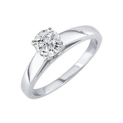 Prachtige Solitaire 1,50 Ct Ronde Echt Diamanten Jubileumring Wit Goud