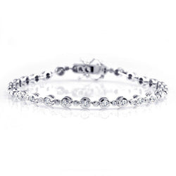 Prachtige Ronde Geslepen Echt Diamanten Tennisarmband Wit Goud 14K 4,20 Ct.