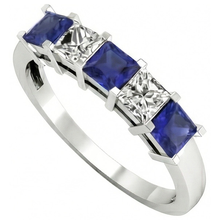 Afbeelding in Gallery-weergave laden, echte princess saffier 1.75karaat ring vooraanzicht
