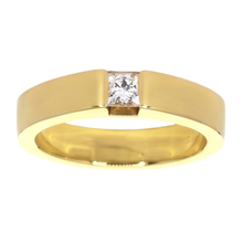 Afbeelding in Gallery-weergave laden, Princess Cut Echt Diamond Tension Set Herenring 0,75 Karaat Geel Goud

