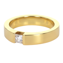Afbeelding in Gallery-weergave laden, Princess Cut Echt Diamond Tension Set Herenring 0,75 Karaat Geel Goud
