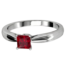 Afbeelding in Gallery-weergave laden, Princess Cut Solitaire Robijn 2 karaats ring 14K witgoud
