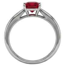 Afbeelding in Gallery-weergave laden, Princess Cut Solitaire Robijn 2 karaats ring 14K witgoud

