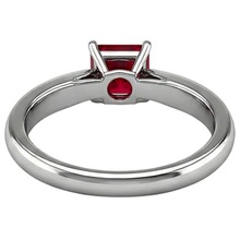 Afbeelding in Gallery-weergave laden, Princess Cut Solitaire Robijn 2 karaats ring 14K witgoud
