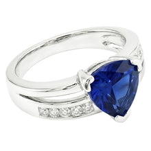 Afbeelding in Gallery-weergave laden, Princess Diamond Trillion Sapphire Ring 2,50 karaat witgoud 14K

