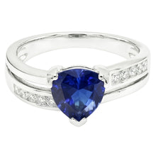 Afbeelding in Gallery-weergave laden, Princess Diamond Trillion Sapphire Ring 2,50 karaat witgoud 14K
