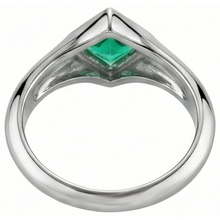 Afbeelding in Gallery-weergave laden, Fijne Smaragd Edelsteen Ring 1 karaat 14K Witgoud – achteraanzicht
