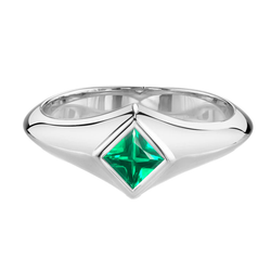 Heren Designer Edelsteen Ring met Bezel Gezet Fijne Smaragd – 1