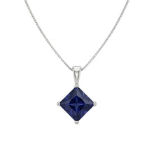 Afbeelding in Gallery-weergave laden, IGI GECERTIFICEERDE Princess Saffier Solitaire Hanger Mandzetting Ketting 5 Karaat
