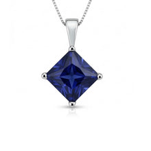 Afbeelding in Gallery-weergave laden, IGI GECERTIFICEERDE Princess Saffier Solitaire Hanger Mandzetting Ketting 5 Karaat
