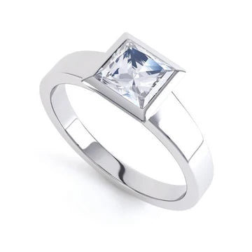 Princess Cut 1,60 Ct Solitaire Echt Diamond Wedding Ring Nieuw