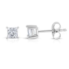 Afbeelding in Gallery-weergave laden, GIA-gecertificeerd Echte Princess Cut 2 Karaats Echt Diamanten Dames Oorknopjes Wit Goud 14K
