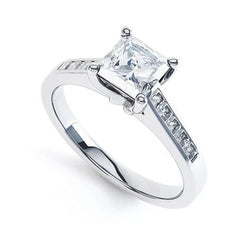 Princess Cut 3 Ct Echt Diamanten Jubileumring Witgoud 14K