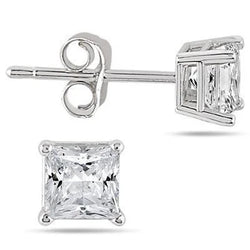 Princess Cut 5.40 Karaat Echt Diamanten Dames Oorknopjes Goud Wit