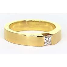 Afbeelding in Gallery-weergave laden, Princess Cut Echt Diamond Tension Set Herenring 0,75 Karaat Geel Goud
