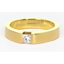 Afbeelding in Gallery-weergave laden, Princess Cut Echt Diamond Tension Set Herenring 0,75 Karaat Geel Goud
