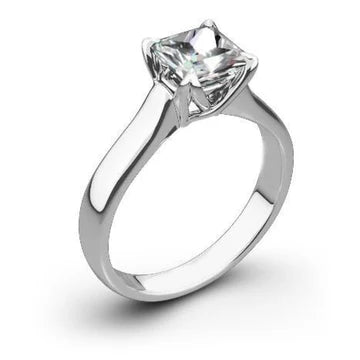 Princess Cut Solitaire 1,75 Karaat Echt Diamanten Trouwring Witgoud
