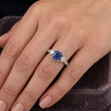 Afbeelding in Gallery-weergave laden, echte round saffier 2.50karaat ring op wit
