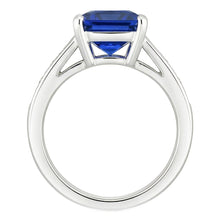 Afbeelding in Gallery-weergave laden, Princess &amp; Baguette Diamond Sapphire Ring Radiant 3 karaats kanaalset
