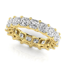 Afbeelding in Gallery-weergave laden, Princess Slijpvorm Fijne Diamant ring in 14K Geelgoud – zijaanzicht
