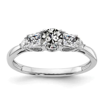 Princess & Round Old Miner Echt Diamond Anniversary Ring 2,50 Karaat