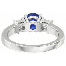 Afbeelding in Gallery-weergave laden, echte round saffier 3.50karaat ring op wit

