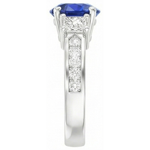 Afbeelding in Gallery-weergave laden, echte round saffier 3.50karaat ring profielweergave
