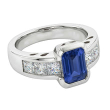 Afbeelding in Gallery-weergave laden, echte saffier 2.50karaat ring profielweergave
