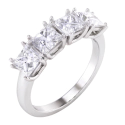 Prinses Geslepen Diamant Jubileum Ring Band 3 Karaat