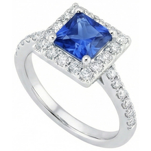 Afbeelding in Gallery-weergave laden, echte princess saffier 2.25karaat ring close-up detail
