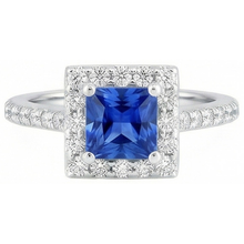 Afbeelding in Gallery-weergave laden, echte princess saffier 2.25karaat ring zijaanzicht
