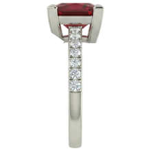 Afbeelding in Gallery-weergave laden, Prinses en rond geslepen 3.45 ct. Robijn En Diamanten Ring Wit Goud 14K

