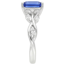 Afbeelding in Gallery-weergave laden, Prinsesslijpsel Blauwe Saffier IGI GECERTIFICEERDE Diamanten Ring 6.75 Karaat Luxe Sieraden
