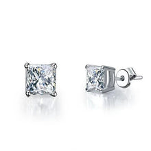 Afbeelding in Gallery-weergave laden, Prinses Geslepen 2 Ct Echt Diamanten Oorknopjes Wit Goud1 4K
