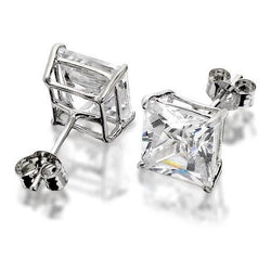 Prinsesslijpsel 3.20 Ct Natuurlijke uit de aarde gewonnen Diamanten Oorknoppen 14K Witgoud
